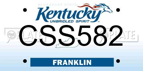 CSS582 Kentucky License Plate