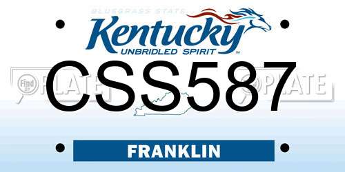 CSS587 Kentucky License Plate