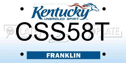 CSS58T Kentucky License Plate