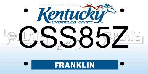 CSS85Z Kentucky License Plate