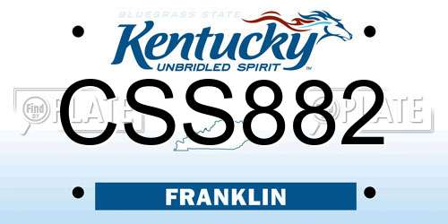 CSS882 Kentucky License Plate