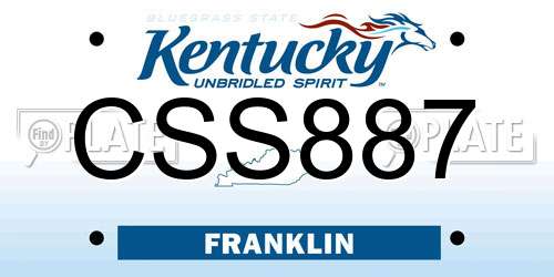 CSS887 Kentucky License Plate