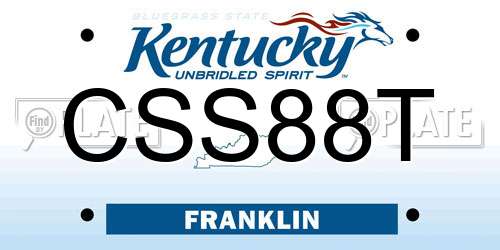 CSS88T Kentucky License Plate