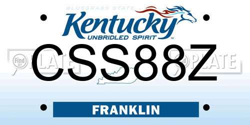 CSS88Z Kentucky License Plate
