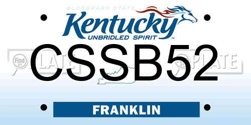 CSSB52 Kentucky License Plate
