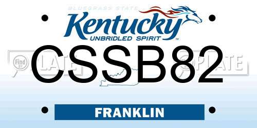 CSSB82 Kentucky License Plate