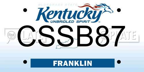 CSSB87 Kentucky License Plate