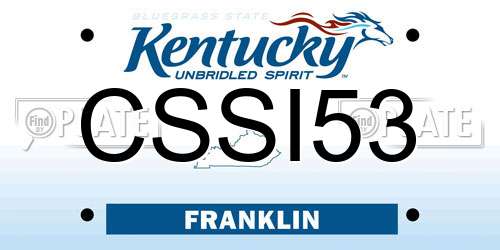 CSSI53 Kentucky License Plate