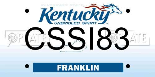 CSSI83 Kentucky License Plate