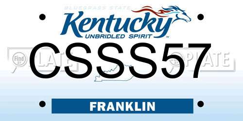 CSSS57 Kentucky License Plate