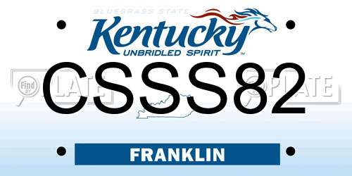 CSSS82 Kentucky License Plate