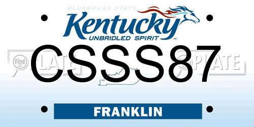 CSSS87 Kentucky License Plate