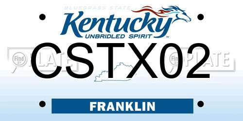 CSTX02 Kentucky License Plate
