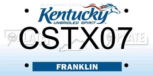 CSTX07 Kentucky License Plate