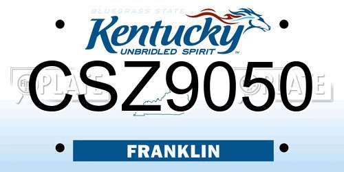 CSZ9050 Kentucky License Plate