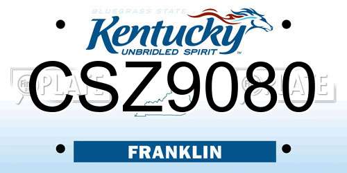 CSZ9080 Kentucky License Plate