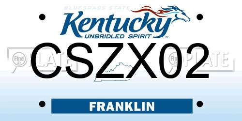 CSZX02 Kentucky License Plate