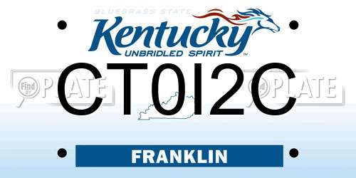 CT0I2C Kentucky License Plate