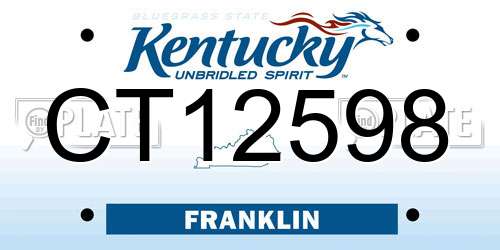 CT12598 Kentucky License Plate