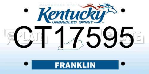 CT17595 Kentucky License Plate