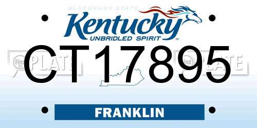 CT17895 Kentucky License Plate