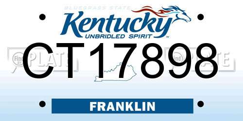 CT17898 Kentucky License Plate
