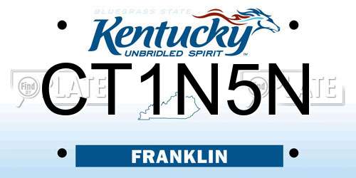 CT1N5N Kentucky License Plate
