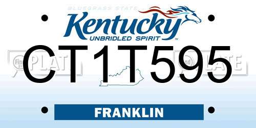 CT1T595 Kentucky License Plate