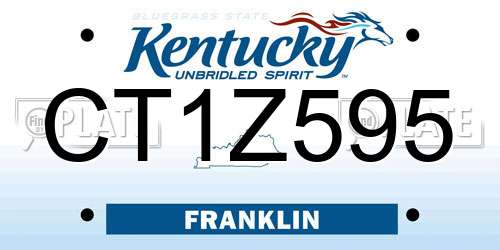 CT1Z595 Kentucky License Plate