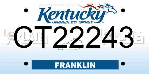 CT22243 Kentucky License Plate