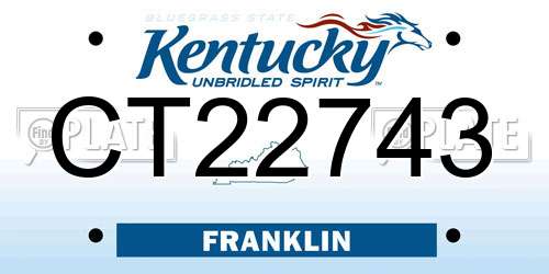 CT22743 Kentucky License Plate