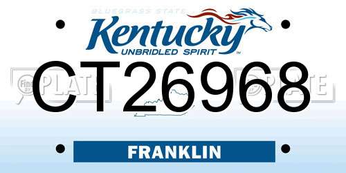 CT26968 Kentucky License Plate