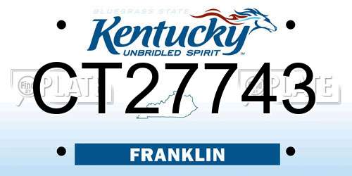CT27743 Kentucky License Plate
