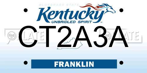 CT2A3A Kentucky License Plate