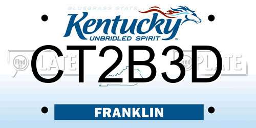 CT2B3D Kentucky License Plate