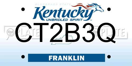 CT2B3Q Kentucky License Plate