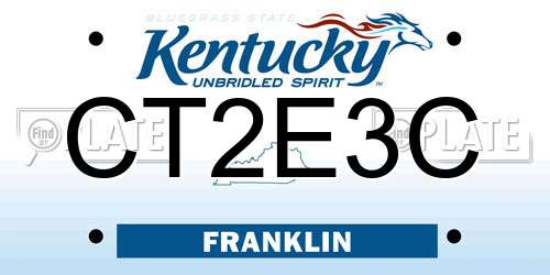 CT2E3C Kentucky License Plate