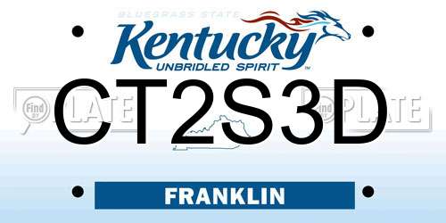 CT2S3D Kentucky License Plate