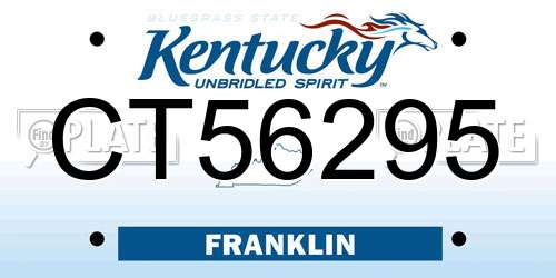 CT56295 Kentucky License Plate