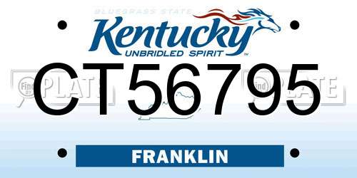 CT56795 Kentucky License Plate