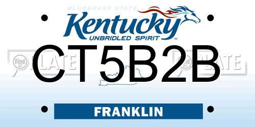 CT5B2B Kentucky License Plate