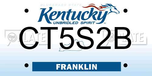 CT5S2B Kentucky License Plate