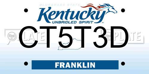 CT5T3D Kentucky License Plate