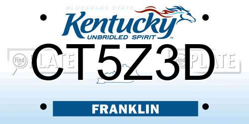 CT5Z3D Kentucky License Plate