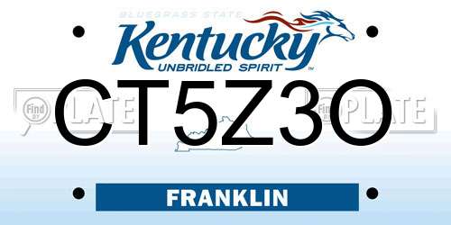 CT5Z3O Kentucky License Plate