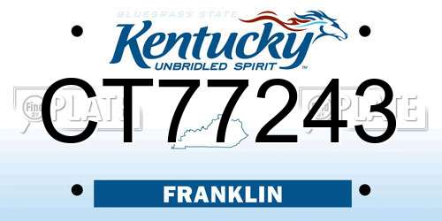 CT77243 Kentucky License Plate