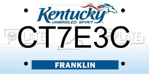 CT7E3C Kentucky License Plate