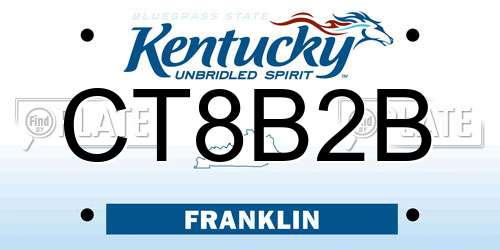 CT8B2B Kentucky License Plate