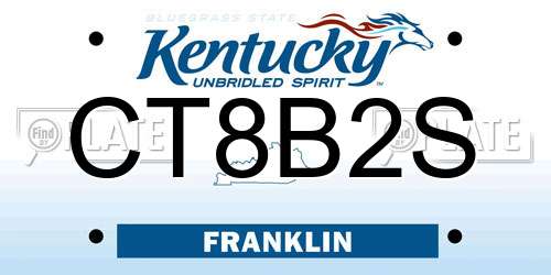 CT8B2S Kentucky License Plate
