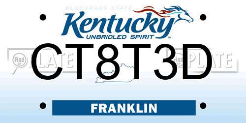 CT8T3D Kentucky License Plate